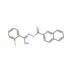 N/C(=N\OC(=O)c1ccc2ccccc2c1)c1ccccc1Cl ZINC000004598989