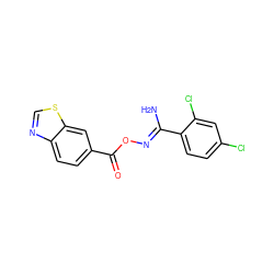 N/C(=N\OC(=O)c1ccc2ncsc2c1)c1ccc(Cl)cc1Cl ZINC000004362355