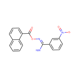 N/C(=N\OC(=O)c1cccc2ccccc12)c1cccc([N+](=O)[O-])c1 ZINC000018250225