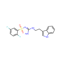 N/C(=N\S(=O)(=O)c1cc(F)ccc1F)NCCc1c[nH]c2ccccc12 ZINC000013116746