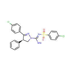 N/C(=N\S(=O)(=O)c1ccc(Cl)cc1)N1C[C@@H](c2ccccc2)C(c2ccc(Cl)cc2)=N1 ZINC000013559231