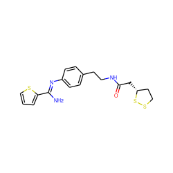 N/C(=N\c1ccc(CCNC(=O)C[C@@H]2CCSS2)cc1)c1cccs1 ZINC000013441942