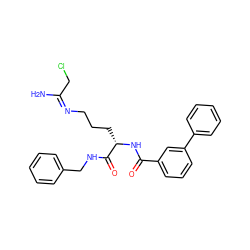 N/C(CCl)=N/CCC[C@H](NC(=O)c1cccc(-c2ccccc2)c1)C(=O)NCc1ccccc1 ZINC000199566133