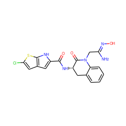 N/C(CN1C(=O)[C@@H](NC(=O)c2cc3cc(Cl)sc3[nH]2)Cc2ccccc21)=N\O ZINC000028818284