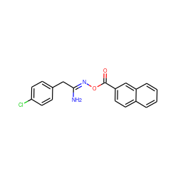 N/C(Cc1ccc(Cl)cc1)=N\OC(=O)c1ccc2ccccc2c1 ZINC000004904313