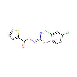 N/C(Cc1ccc(Cl)cc1Cl)=N\OC(=O)c1cccs1 ZINC000004170124