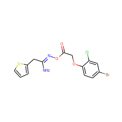 N/C(Cc1cccs1)=N\OC(=O)COc1ccc(Br)cc1Cl ZINC000004755458