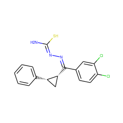 N/C(S)=N/N=C(/c1ccc(Cl)c(Cl)c1)[C@@H]1C[C@@H]1c1ccccc1 ZINC000028349102