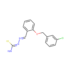 N/C(S)=N/N=C/c1ccccc1OCc1cccc(Cl)c1 ZINC000008665919