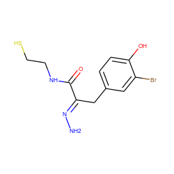 N/N=C(\Cc1ccc(O)c(Br)c1)C(=O)NCCS ZINC000039635974