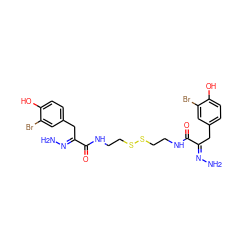 N/N=C(\Cc1ccc(O)c(Br)c1)C(=O)NCCSSCCNC(=O)/C(Cc1ccc(O)c(Br)c1)=N/N ZINC000039635972