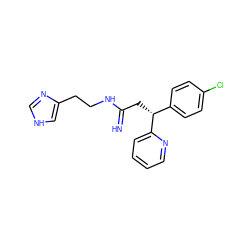 N=C(C[C@H](c1ccc(Cl)cc1)c1ccccn1)NCCc1c[nH]cn1 ZINC000013490254