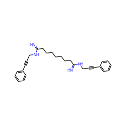 N=C(CCCCCCCC(=N)NCC#Cc1ccccc1)NCC#Cc1ccccc1 ZINC000013648243