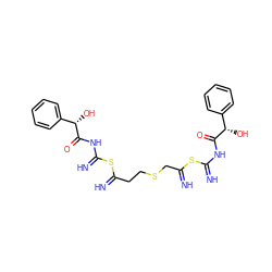 N=C(CCSCC(=N)SC(=N)NC(=O)[C@@H](O)c1ccccc1)SC(=N)NC(=O)[C@@H](O)c1ccccc1 ZINC000169698057