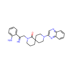 N=C(CN1CCCC2(CCN(c3cnc4ccccc4n3)CC2)C1=O)c1ccccc1N ZINC000096173167