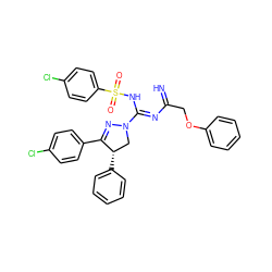 N=C(COc1ccccc1)N=C(NS(=O)(=O)c1ccc(Cl)cc1)N1C[C@H](c2ccccc2)C(c2ccc(Cl)cc2)=N1 ZINC001772603841