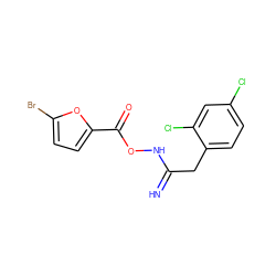 N=C(Cc1ccc(Cl)cc1Cl)NOC(=O)c1ccc(Br)o1 ZINC000018249707