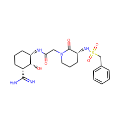 N=C(N)[C@@H]1CCC[C@H](NC(=O)CN2CCC[C@@H](NS(=O)(=O)Cc3ccccc3)C2=O)[C@@H]1O ZINC000027522479