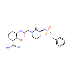 N=C(N)[C@@H]1CCC[C@H](NC(=O)CN2CCC[C@H](NS(=O)(=O)CCc3ccccc3)C2=O)[C@@H]1O ZINC000027518688