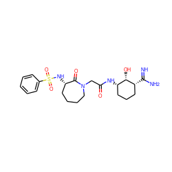 N=C(N)[C@@H]1CCC[C@H](NC(=O)CN2CCCC[C@H](NS(=O)(=O)c3ccccc3)C2=O)[C@@H]1O ZINC000027520080