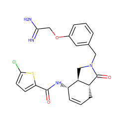 N=C(N)COc1cccc(CN2C[C@@H]3[C@@H](NC(=O)c4ccc(Cl)s4)C=CC[C@H]3C2=O)c1 ZINC000028526975