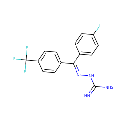 N=C(N)N/N=C(\c1ccc(F)cc1)c1ccc(C(F)(F)F)cc1 ZINC000001716547