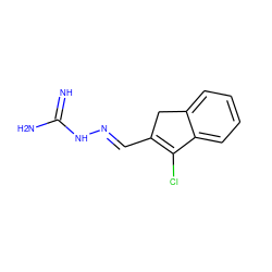 N=C(N)N/N=C/C1=C(Cl)c2ccccc2C1 ZINC000040848966