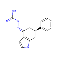 N=C(N)N/N=C1\C[C@@H](c2ccccc2)Cc2[nH]ccc21 ZINC000013474660