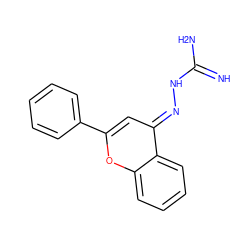 N=C(N)N/N=c1\cc(-c2ccccc2)oc2ccccc12 ZINC000013474659