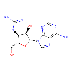 N=C(N)N[C@@H]1[C@@H](CO)O[C@@H](n2cnc3c(N)ncnc32)[C@@H]1O ZINC000013470208