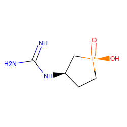 N=C(N)N[C@@H]1CC[P@](=O)(O)C1 ZINC000066103690