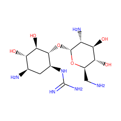 N=C(N)N[C@H]1C[C@@H](N)[C@H](O)[C@@H](O)[C@@H]1O[C@H]1O[C@H](CN)[C@@H](O)[C@H](O)[C@H]1N ZINC000014949044