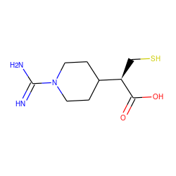 N=C(N)N1CCC([C@@H](CS)C(=O)O)CC1 ZINC000028897487