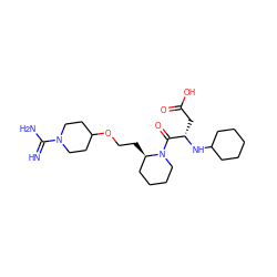 N=C(N)N1CCC(OCC[C@@H]2CCCCN2C(=O)[C@H](CC(=O)O)NC2CCCCC2)CC1 ZINC000013473942