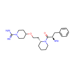 N=C(N)N1CCC(OCC[C@H]2CCCCN2C(=O)[C@H](N)Cc2ccccc2)CC1 ZINC000026500015