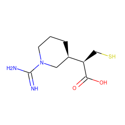 N=C(N)N1CCC[C@@H]([C@@H](CS)C(=O)O)C1 ZINC000028897449