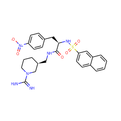 N=C(N)N1CCC[C@@H](CNC(=O)[C@@H](Cc2ccc([N+](=O)[O-])cc2)NS(=O)(=O)c2ccc3ccccc3c2)C1 ZINC000027305442