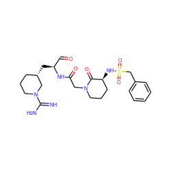 N=C(N)N1CCC[C@H](C[C@@H](C=O)NC(=O)CN2CCC[C@H](NS(=O)(=O)Cc3ccccc3)C2=O)C1 ZINC000013760081