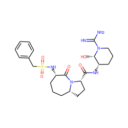 N=C(N)N1CCC[C@H](NC(=O)[C@@H]2CC[C@@H]3CCC[C@H](NS(=O)(=O)Cc4ccccc4)C(=O)N32)[C@@H]1O ZINC000026287030