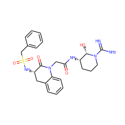 N=C(N)N1CCC[C@H](NC(=O)CN2C(=O)[C@@H](NS(=O)(=O)Cc3ccccc3)Cc3ccccc32)[C@@H]1O ZINC000026575103