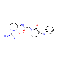 N=C(N)N1CCC[C@H](NC(=O)CN2CCC[C@](N)(Cc3ccccc3)C2=O)[C@@H]1O ZINC000026495411