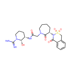 N=C(N)N1CCC[C@H](NC(=O)CN2CCCC[C@H](N3C(=O)c4ccccc4CS3(=O)=O)C2=O)[C@@H]1O ZINC000027201793