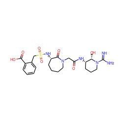 N=C(N)N1CCC[C@H](NC(=O)CN2CCCC[C@H](NS(=O)(=O)Cc3ccccc3C(=O)O)C2=O)[C@@H]1O ZINC000027205071