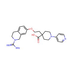 N=C(N)N1CCc2ccc(OCCC3(C(=O)O)CCN(c4ccncc4)CC3)cc2C1 ZINC000012355166