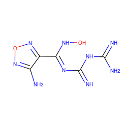 N=C(N)NC(=N)N=C(NO)c1nonc1N ZINC000653780498