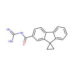 N=C(N)NC(=O)c1ccc2c(c1)C1(CC1)c1ccccc1-2 ZINC000038247584