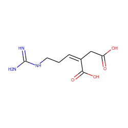 N=C(N)NCC/C=C(/CC(=O)O)C(=O)O ZINC000029038283