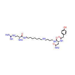 N=C(N)NCC[C@@H](N)C(=O)NCCCCCCCCNCCCCNC(=O)[C@H](CC(N)=O)NC(=O)Cc1ccc(O)cc1 ZINC000095593136