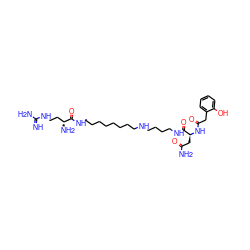 N=C(N)NCC[C@@H](N)C(=O)NCCCCCCCCNCCCCNC(=O)[C@H](CC(N)=O)NC(=O)Cc1ccccc1O ZINC000095595675