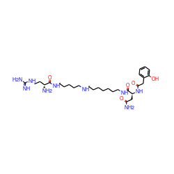 N=C(N)NCC[C@@H](N)C(=O)NCCCCCNCCCCCCCNC(=O)[C@H](CC(N)=O)NC(=O)Cc1ccccc1O ZINC000095595834